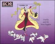 Gambia 1997 Disney/"101 Dalmations"/ Dogs/ Films/ Cinema/ Cartoons/ Animation 1v m/s (b6070a)
