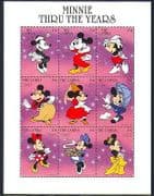 Gambia 1997 Disney / Minnie Mouse / Cartoons / Film / Cinema / Animation 9v sht (d00234)