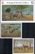 Gambia 2000 Gorilla/ Elephant/ Hyena/ Zebra/ Animals/ Birds/ Nature 6v sht + 2 x m/s (s3470d)