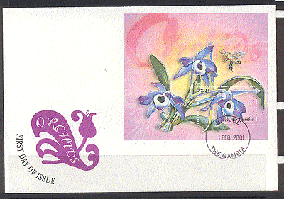 Gambia 2001 Orchids / Flowers / Nature m / s FDC (n10528)