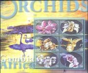 Gambia 2001 Orchids/ Flowers/ Plants/ Nature/ Orchid/ Horticulture 6v m/s (s4234)