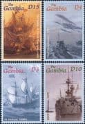 Gambia 2001 Royal Navy/ Naval Paintings/ Ships/ Boats/ Planes/ Transport/ Art 4v set (s401b)