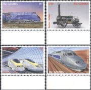 Gambia 2001 Trains/ Railways/ Rail/ Steam Engines/ Locomotives/ Transport 4v set (s144w)