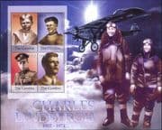 Gambia 2002 Lindbergh/ Aviation/ Plane/ Aircraft/ Flight/ Transport 4v m/s (b3615g)