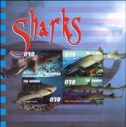 Gambia 2004 Sharks/ Marine Animals/ Nature/ Wildlife/ Nurse Shark/ Lemon Shark 4v m/s (n14957b)