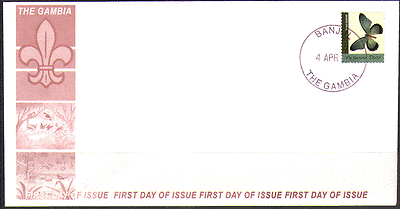 Gambia 2005 BUTTERFLY / SCOUT / Insects / Nature 1v FDC ref:n15124