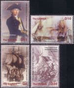 Gambia 2005 Nelson/ Trafalgar/ Navy Battles/ Ships/ Boats/ Transport 4v set (s401c)