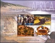 Gambia 2005 Penguins/ Turtle/ Crab/ Plants/ Birds/ Nature/ Animals 4v m/s (n17277c)