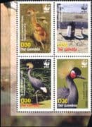 Gambia 2006 WWF/ Black-crowned Crane/ Birds/ Nature/ Wildlife/ Conservation 4v set blk (b6548e)