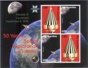 Gambia 2008 Space/ Satellites/ Rockets/ Pioneer III/ Earth/ Moon 4v m/s (n32479)