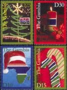 Gambia 2009 Christmas/ Greetings/ Candle/ Tree/ Map/ Candy Canes 4v set (n46355)