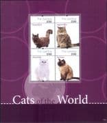 Gambia 2011 Domestic Cats/ Burman/ Chinchilla/ Pets/ Animals/ Nature 4v m/s (s2885v)