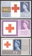 GB 1963 Red Cross Centenary/ 100th Anniversary/ Medical/ Health/ Welfare 3v set (n27756)