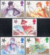 GB 1985 Christmas/ Greetings/ Pantomimes/ Cat/ Fairy/ Genie/ Theatre 5v set (s2810c)