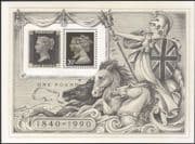 GB 1990 Penny Black 150th/ Horses/ Queen Victoria/ StampEx/ Nature 1v m/s (n17670)