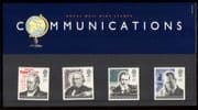 GB 1995 Communications/ Marconi/ Rowland Hill/ Radio/ Penny Black/ SOS/ Titanic/ Ships/ Stamps 4v Pack (n30640)
