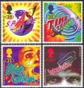 GB 1995 H G Wells/ Books/ Literature/ Space/ Science Fiction/ Writers/ Authors/ 4v set (n33563)