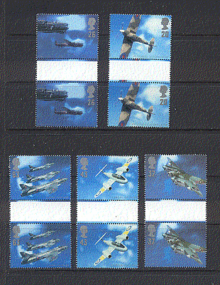 GB 1997 Aircraft / Aviation History 5v gutters (n18233)