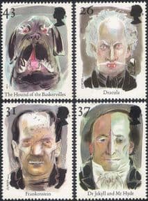 GB 1997 Horror Stories/ Books/ Films/ Dracula/ Frankenstein/ Jekyll/ Hyde 4v n18219