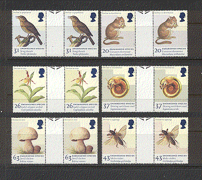 GB 1998 Orchid / Fungi / Shell / Insect / Birds 6v gttrs n18249
