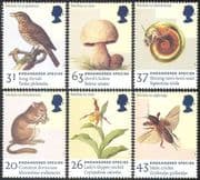 GB 1998 Orchid / Fungi / Shell / Insect / Rodent 6v set (n18250)
