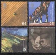 GB 1999 Millennium/ Tractor/ Horse/ Potato/ Farming/ Food/ Crops/ Transport/ Ploughing 4v set (n27260)
