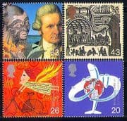 GB 1999 Millennium/ Trains/ Steam/ Railway/ Cycling/ Plane/ Aircraft/ Ship/ Boats/ Capt. Cook/ Transport 4v (n30814)