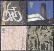 GB 2000 Millennium/ Bikes/ Lowry/ Art/ Painting/ Tate/ Cycling/ Buildings 4v set n22487