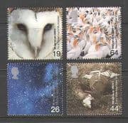 GB 2000 Millennium/ Owl/ Gulls/ Space/ Mill/ River/ Waterfall/ Birds/ Nature/ Buildings 4v set (n21488)