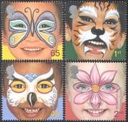 GB 2001 Children/ Masks/ OWL/ TIGER/ BUTTERFLY/ FLOWER/ Animation 4v set (s4344)