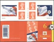 GB 2002 Football World Cup/ Soccer/ Sport/ WC/ Flags 6v s/a bklt PM6 cylinder (b8543aa)