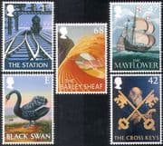GB 2003 Steam Engine/ Trains/ Locomotive/ Rail/ Railways/ Swan/ Sailing Ship/ Keys/ Book/ Birds/ Pub Signs/ Transport 5v set (n22488)