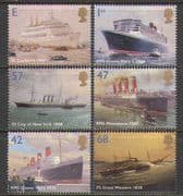 GB 2004 Ocean Liners/ Ships/ Boats/ Transport/ Sailing/ Maritime History 6v set (n27090)