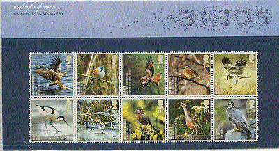 GB 2007 Birds / Raptors / Nature 10v blk Pres Pack (n17455)