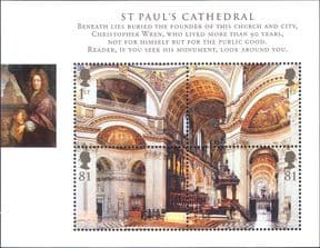 GB 2008  Christopher Wren/ St Paul's Cathedral/ Architecture/ Buildings/ People  4v m/s  (n27102b)