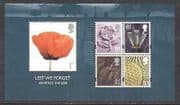 GB 2008 Lest We Forget / Armistice / Poppy / War / Military / Graves / Poppies 5v m / s n24459