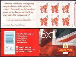 GB 2011 Olympic Games/ Olympics/ Sports/ Paralympics/ Logo 6v bklt cylinder codes W1W1 (b8543n)