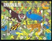 GB 2011 WWF / Monkey / Frog / Parrot / Cat / Animals m / s (n30303)