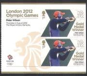 GB 2012 Olympics / Sports / Gold Medal Winners / Shooting / P Wilson 2v + lbl (n35467a)