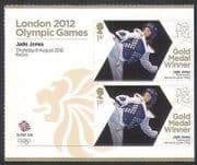 GB 2012 Olympics / Sports / Gold Medal Winners / Taekwondo / Jade Jones 2v + lbl n35660a