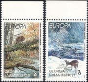 Georgia 1999 Europa/ National Parks/ Bear/ Deer/ Trees/ Animals/ Nature/ Forest 2v set (b3031a)