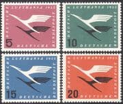 Germany 1955 Lufthansa Airways/ Airlines/ Flight/ Aviation/ Transport/ Industry/ Business/ Commerce 4v set (n43095)