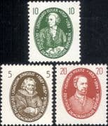 Germany 1957 Euler/ Mathematics/ Hertz/ Radio/ Jungius/ Science/ Scientists 3v set (n46329)