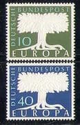 Germany 1957 Europa/ Embossed Trees/ Nature/ Animation 2v set (n28330)