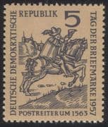 Germany 1957 Stamp Day/ Post Rider/ Courier/ Mail/ Horse/ Animals/ Transport/ Animation 1v (n44582)