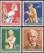Germany 1958 Welfare/ Farming/ Grapes/ Wine/ People/ Charity 4v set (n28307)
