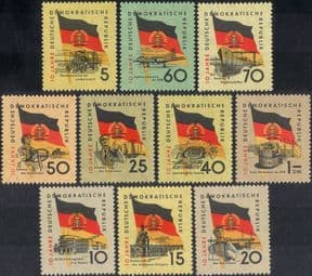 Germany 1959 Plane/ Ship/Tractor/Hospital/Nuclear/Farming/Atomic/Architecture 10v n43613