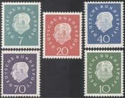 Germany 1959 President Heuss/ Politicians/ Politics/ People/ Government 5v set (n43634)