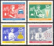 Germany 1960 Chemical Industry/ Trabant Car/ Farming/ Clothes/ Atoms/ Transport/ Science/ Technology 4v set (n41749)