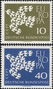 Germany 1961 Europa/ Doves/ Birds/ Nature/ Peace/ Animation/ Design 2v set (ex1032)